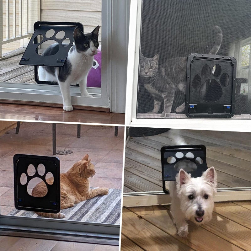 Petleso Dog Screen Door, Pet Screen Door Lockable Doggie Door for Screen Easy Install Pet Door for Doggy and Cat, Inner Size 8.25"Ã—10.5" etleso - Image 2